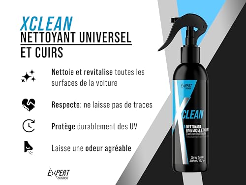 Nettoyant Cuir Voiture 300ml – Nettoie, Protège, Revitalise – Pour Sièges Tableaux de Bord – Fabriqué en Italie