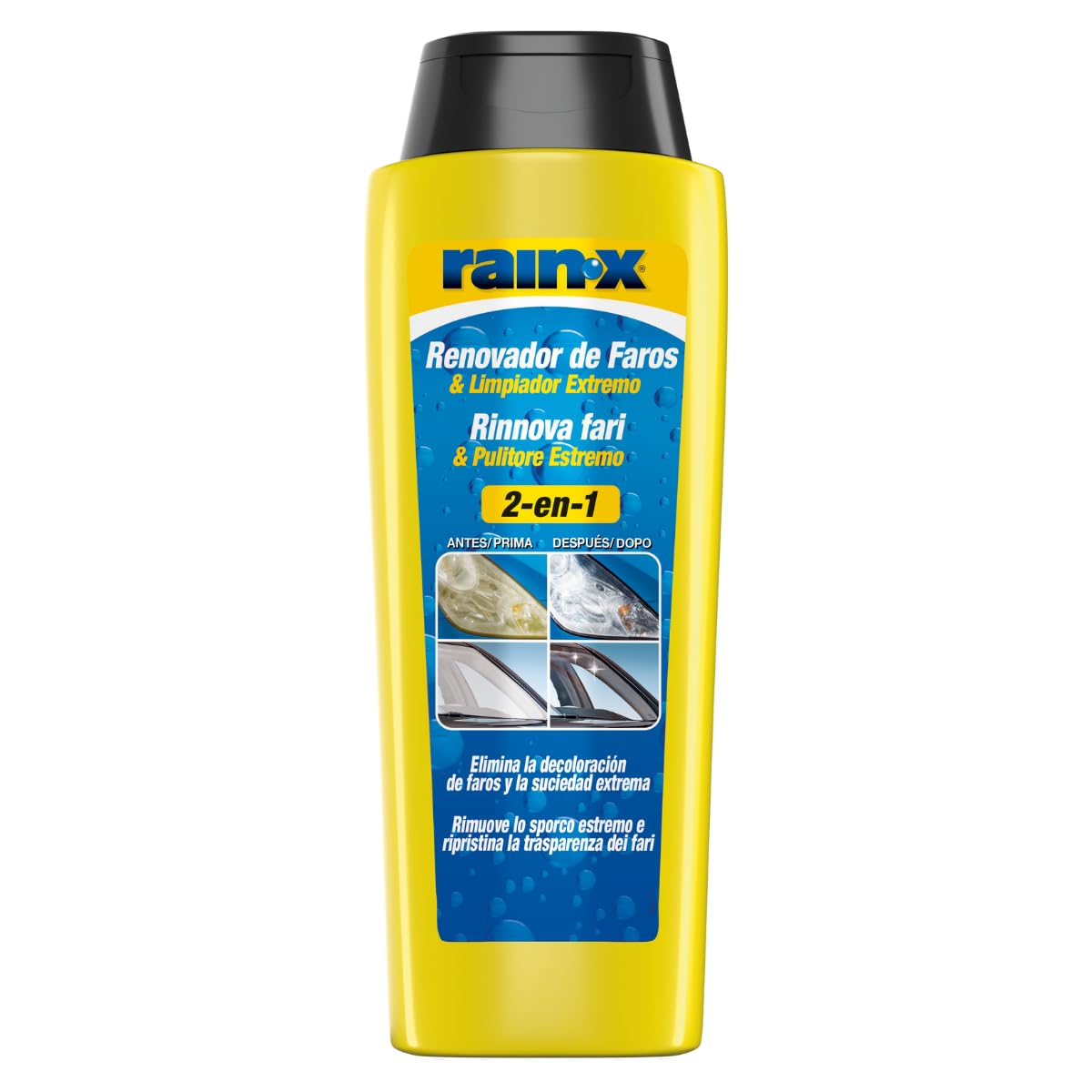 Rain-X 2-en-1 renovateur de plastique et nettoyant extreme pour phares et pare-brise - nettoyant, protection contre la[t