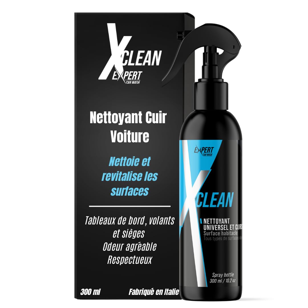 Nettoyant Cuir Voiture 300ml – Nettoie, Protège, Revitalise – Pour Sièges Tableaux de Bord – Fabriqué en Italie
